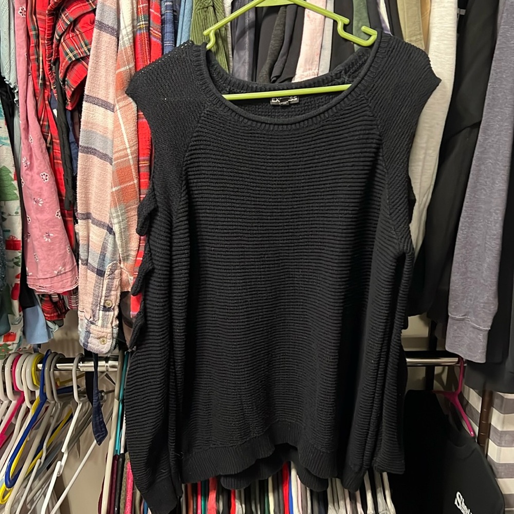Express black sweater - cutouts in arms - medium